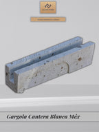 Gárgola de Cantera Blanca Mexicana - Desagüe Decorativo Artesanal