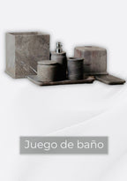 Juego de Baño Completo en Piedra Natural | 7 Piezas Artesanales