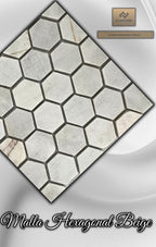 Malla Hexagonal Beige 30x30cm