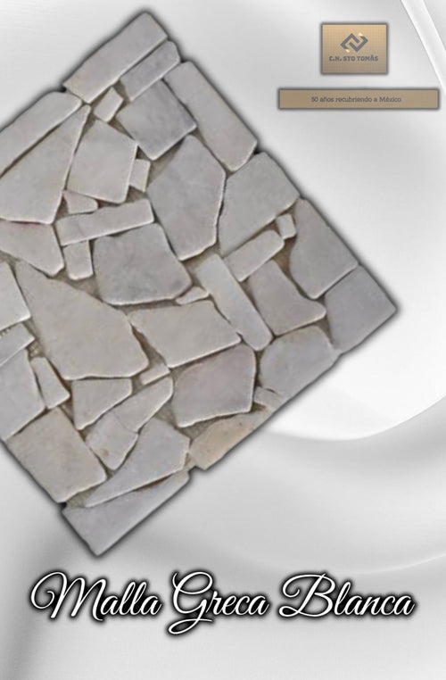 Malla Greca Blanca de Piedra Natural 30x30cm