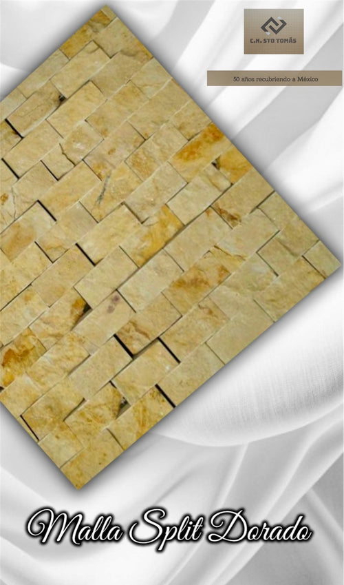 Malla Split Dorada Piedra Natural 30x30cm