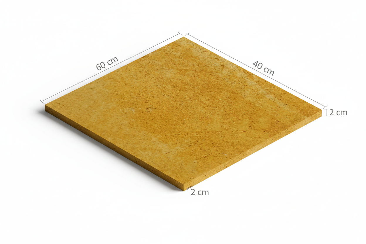 Cantera Amarilla Calmek 60x40x2 cm - Rectangular Corregida
