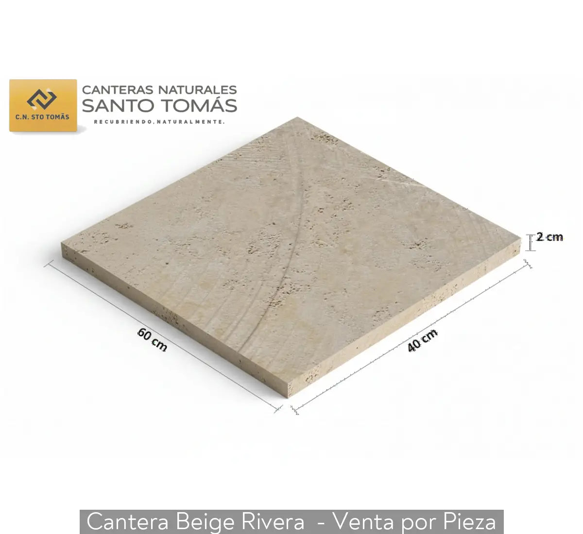 Cantera Beige Rivera 60x40cm 3D