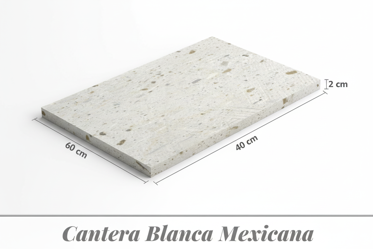 Cantera Blanca Mexicana 60x40x2 cm