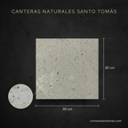 Cantera Gris Dhoty 30x30 cm, piedra natural para revestimiento de muros y fachadas con textura porosa premium.