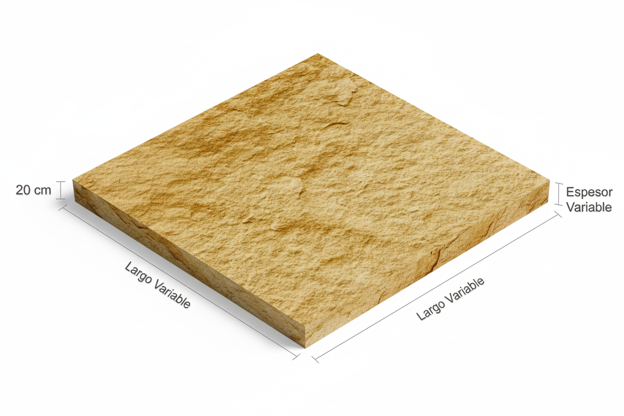 Cantera Oro 20cm x Largo Variable - Espesor Variable