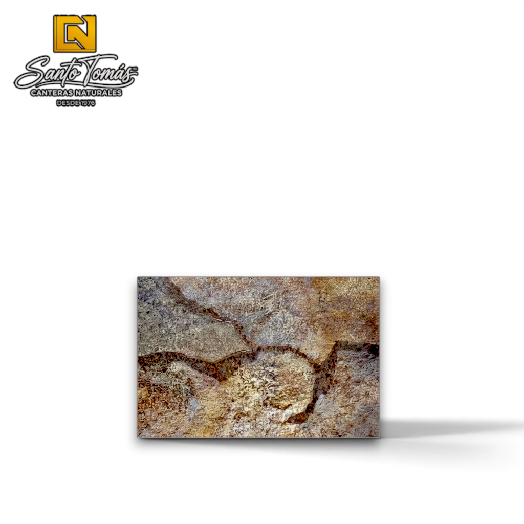 Canteras Naturales Santo Tomás natural stone with a rustic archaeological finish for colonial style wall cladding