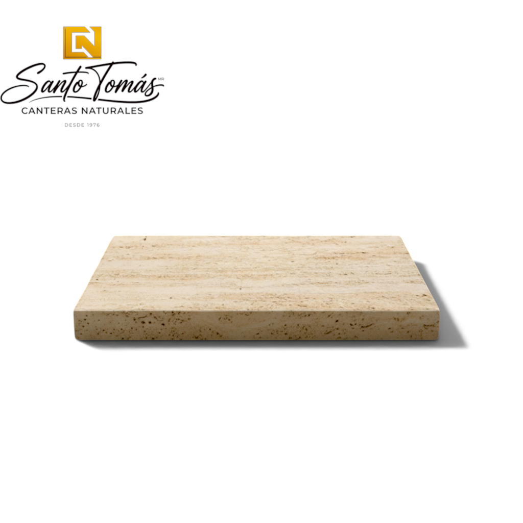 Canteras Naturales Santo Tomás Cantera Beige Rivera stone tile with natural granular texture and warm beige tones.