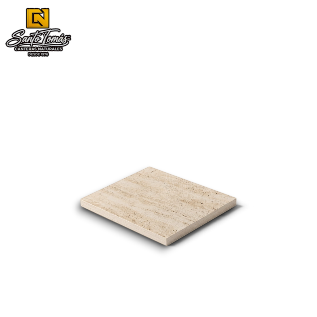 Canteras Naturales Santo Tomás Cantera Beige Rivera stone tile with a natural granular texture and warm beige tones.