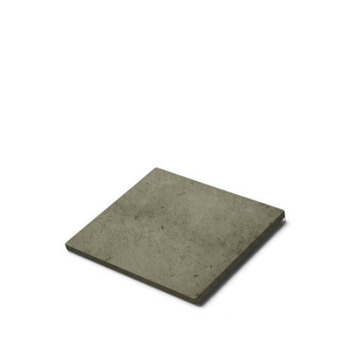 Canteras Naturales Santo Tomás Cantera Gris Puebla stone tile with warm greenish-grey tone and organic texture.