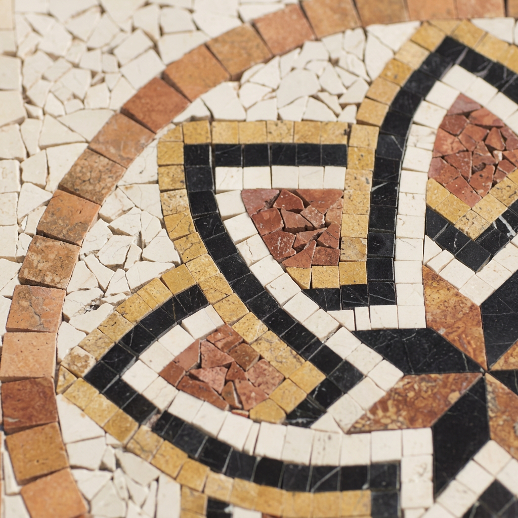 Detalle macro de las teselas del mosaico