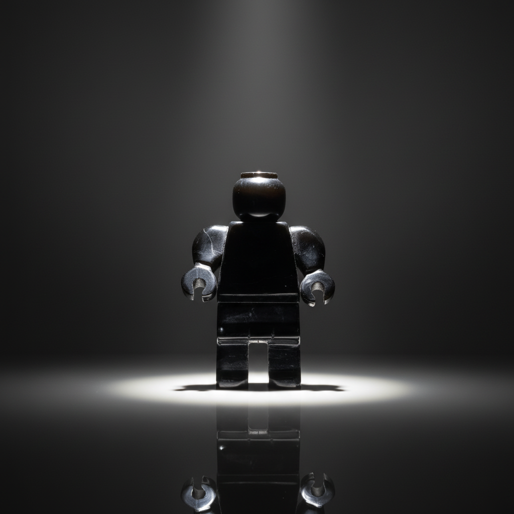 Estudio Fondo Gris - Figura LEGO Mármol Negro