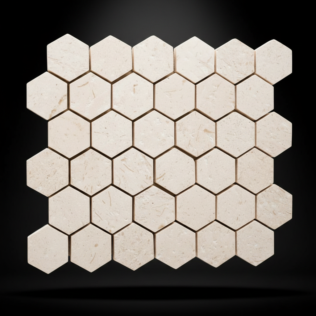 Estudio Fondo Negro - Malla Hexagonal Beige