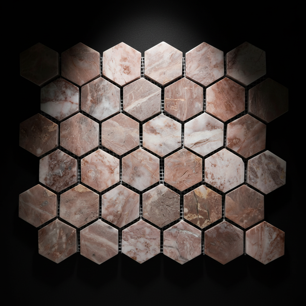 Estudio Fondo Negro - Malla Hexagonal Rosa