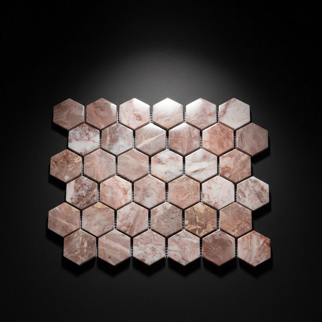Estudio Fondo Negro - Malla Hexagonal Rosa