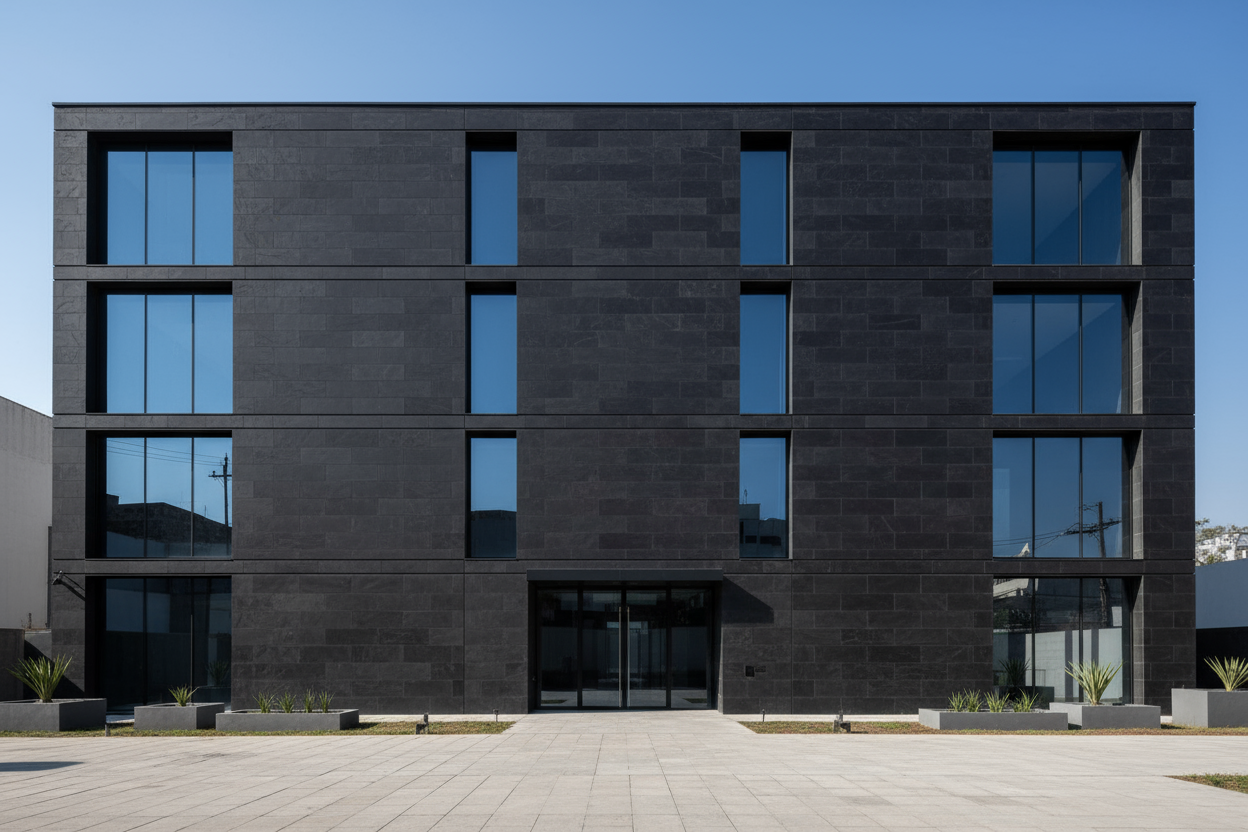 fachada recinto negro moderna