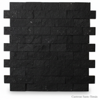 Malla Split Negra - Vista frontal estudio piedra natural 30x30cm