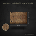 Cantera Café Galindo de 60x40 cm, piedra natural para revestimiento de fachadas con textura y medidas detalladas.