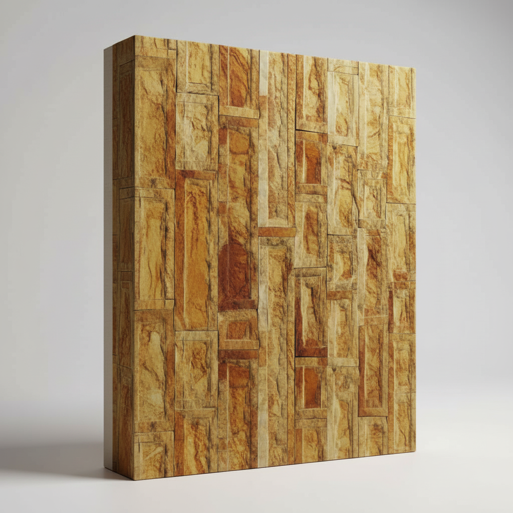 Cintilla Dorado T de 10cm de ancho con acabado rústico y espesor de 2cm, disponible en largos libres