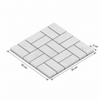 Malla de Coco 30x30x2cm - render 3D isométrico con dimensiones exactas
