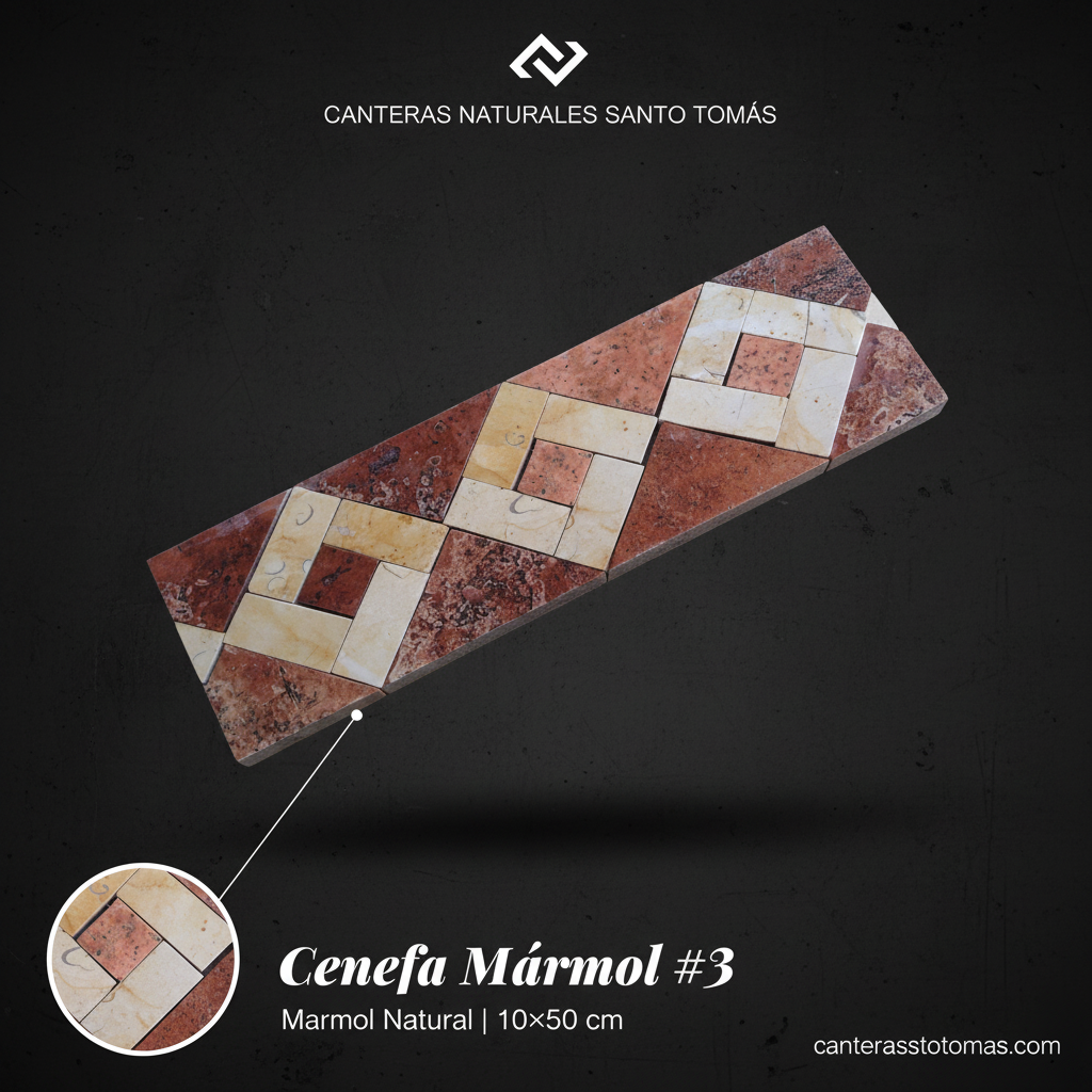 Cenefa Mármol #3 - Editorial oscura con marca Canteras Santo Tomás