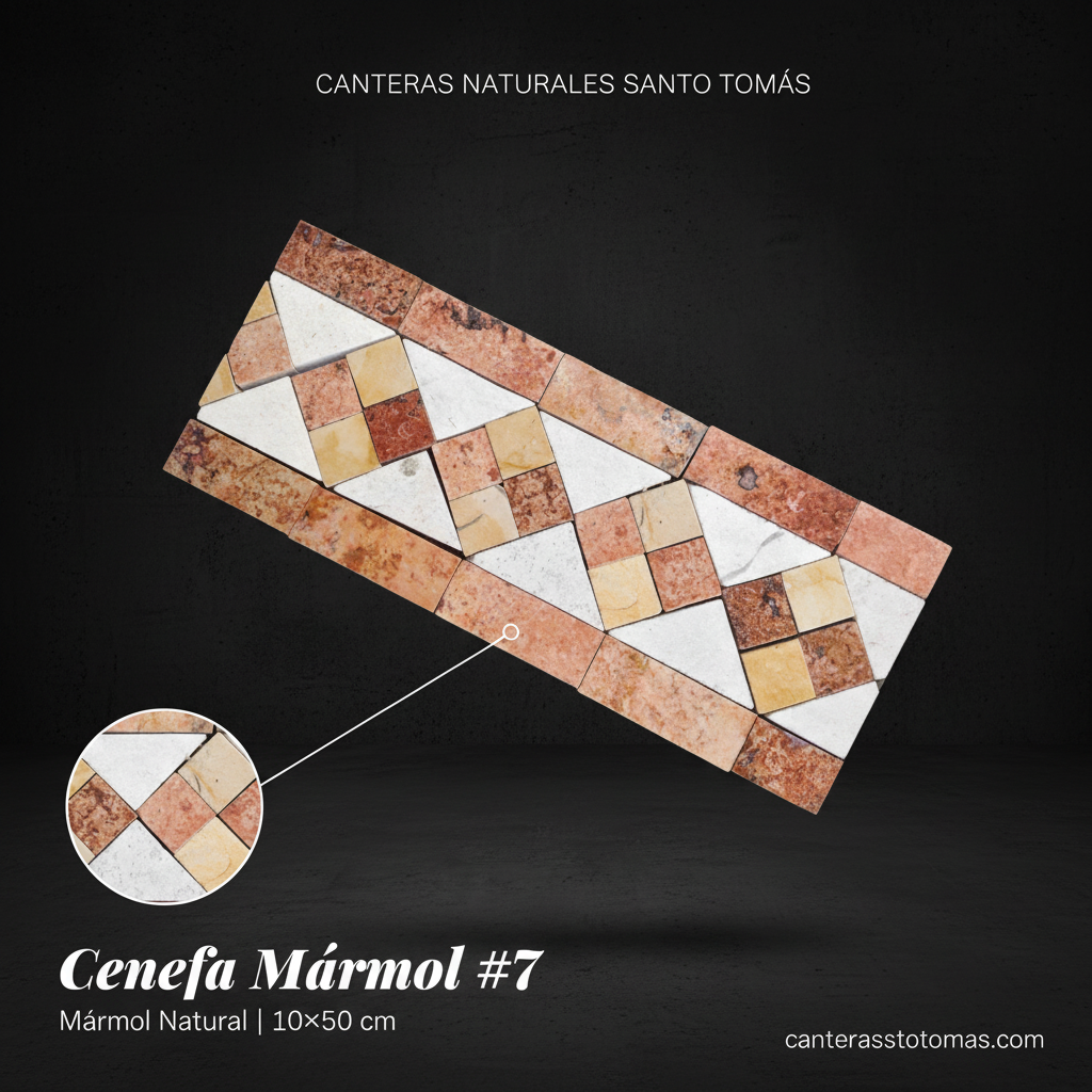 Cenefa Mármol #7 - Editorial oscura con marca Canteras Santo Tomás
