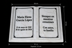 Libro conmemorativo con medidas de 50 cm de ancho, 35 cm de alto y 3.5 cm de espesor.