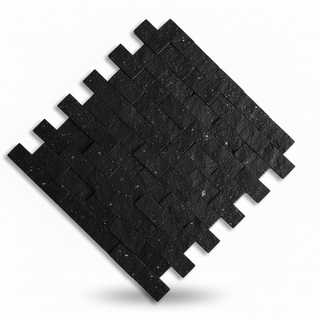Malla Dividida Negra - Vista isométrica diagonal