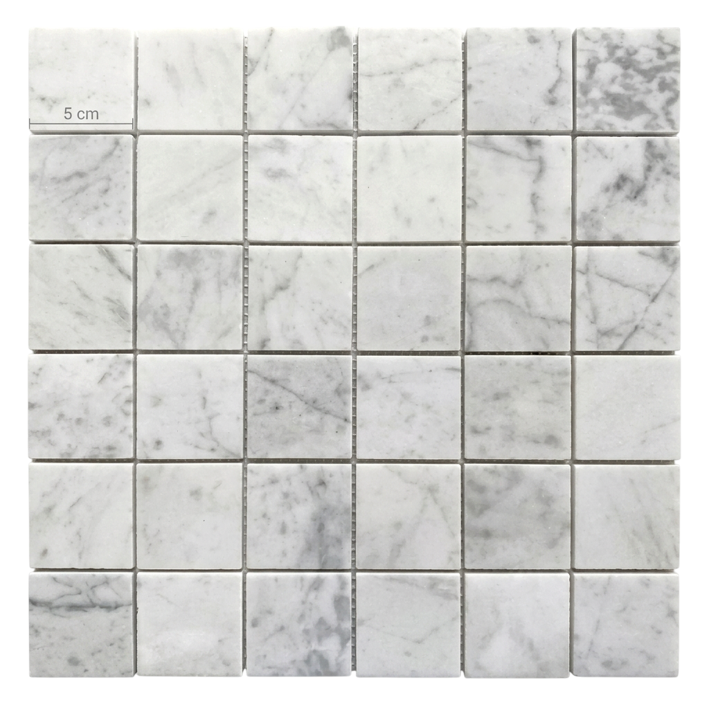 Vista frontal ilustrativa de malla blanca con cotas de 30 por 30 cm y cuadros de 5 cm.