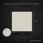 Placa de cantera blanca Pachuca de 40x40 cm con textura natural porosa para fachadas y muros de lujo.