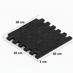 Malla Split Negra - Render con medidas 30x30x2cm