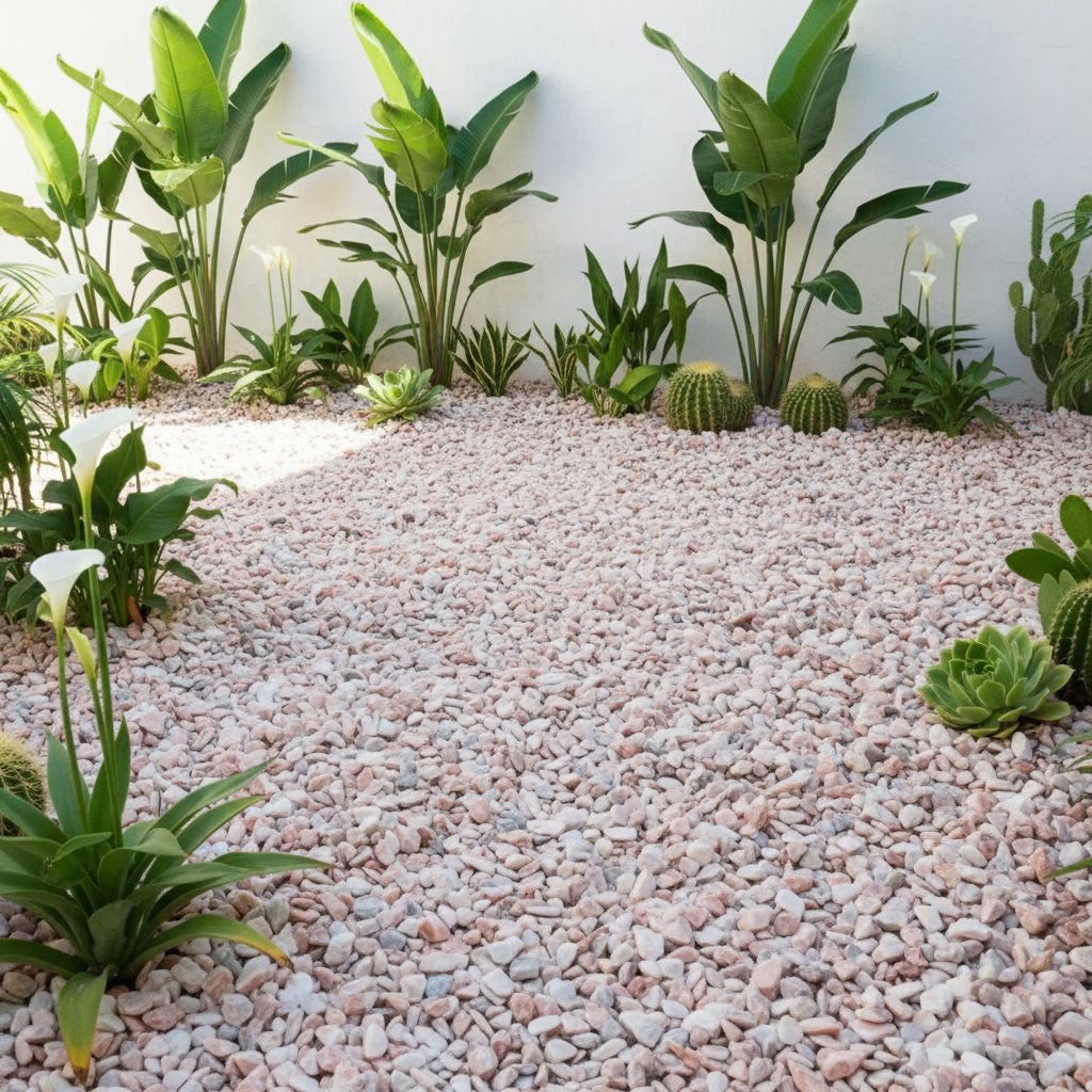 Instalación Jardín - Grano de Mármol Rosa