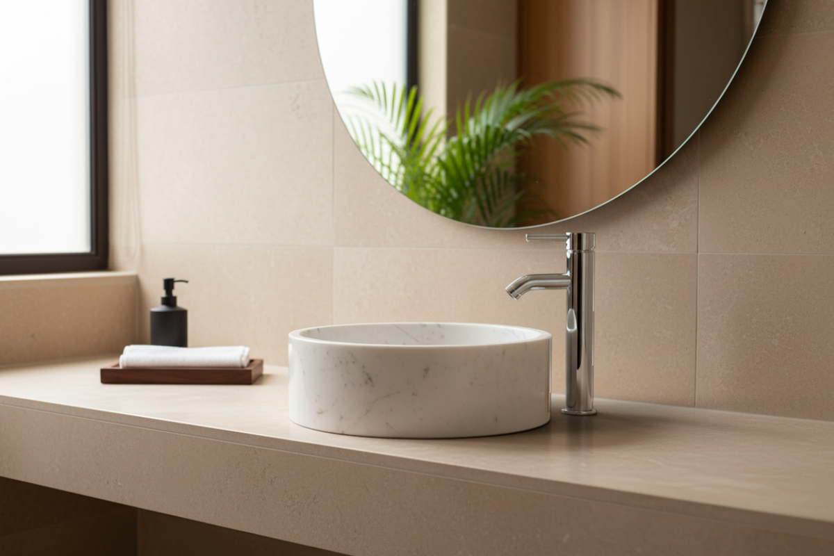 Lifestyle - Ovalín instalado en baño moderno