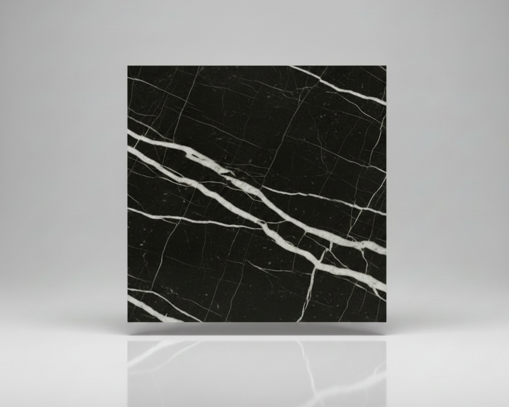 Mármol Negro Zebra - Fondo Gris