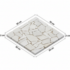 Malla Greca Blanca - Render 3D con Dimensiones