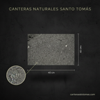 Piedra volcánica Recinto Negro de 40x40 cm para muros y fachadas, con detalle de textura porosa natural.