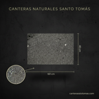 Piedra volcánica Recinto Negro de 60x40 cm para revestimiento de fachadas con detalle de textura porosa natural.