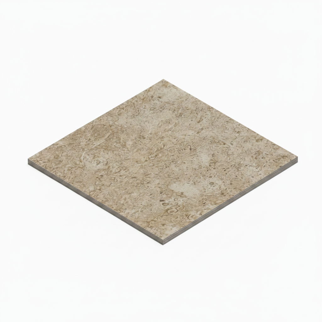 Render 3D Isométrico - Mármol Travertino Blanco