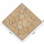 Render 3D Isométrico - Malla Greca Dorado 30x30x2cm