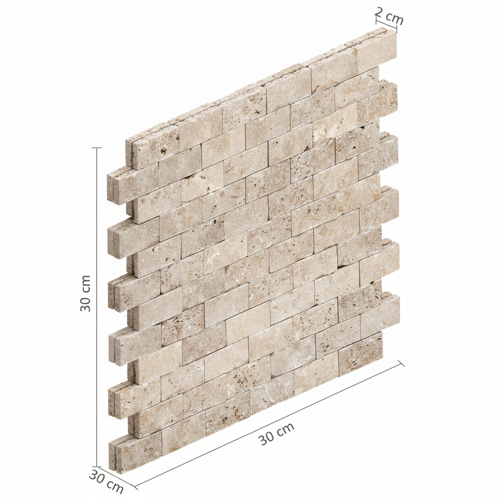 Render 3D Isométrico - Malla Split Blanco 30x30x2cm