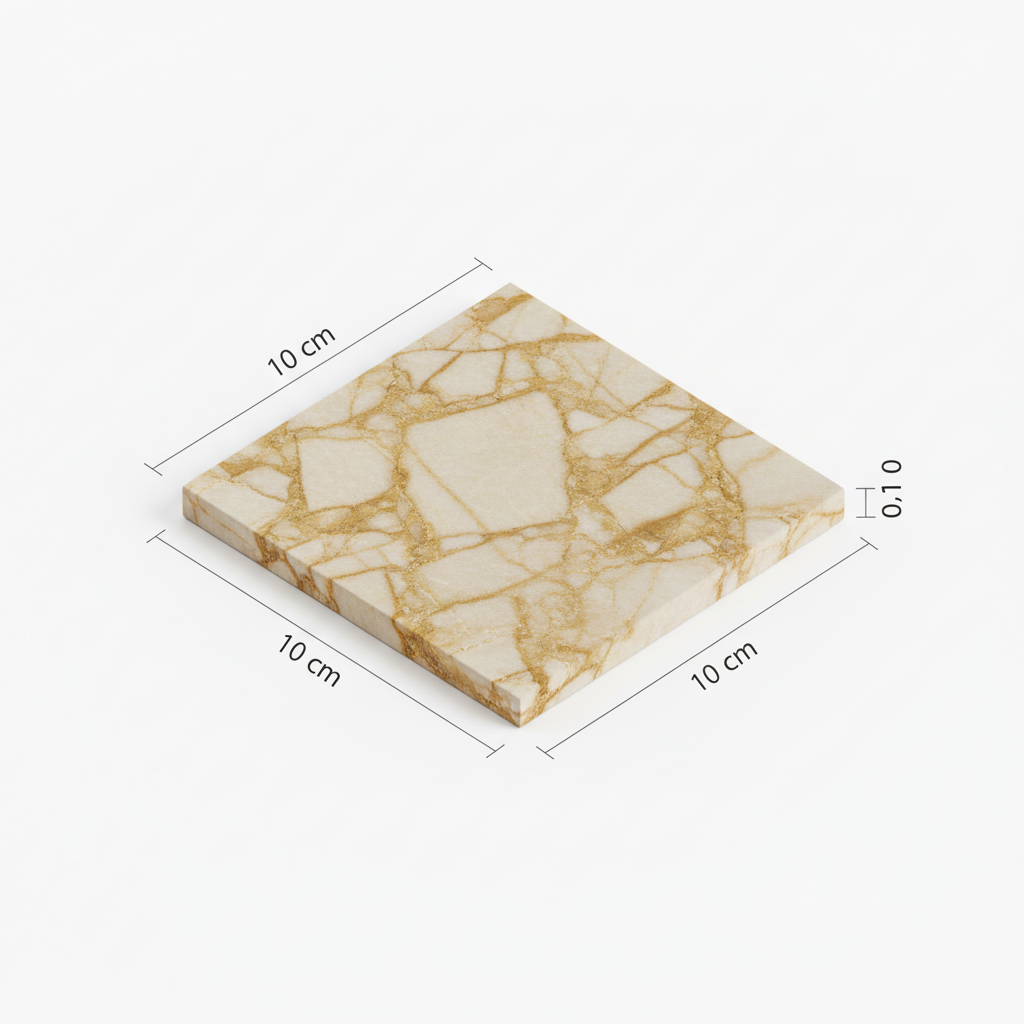 Render 3D Mármol Dorado Tombol Mosaico