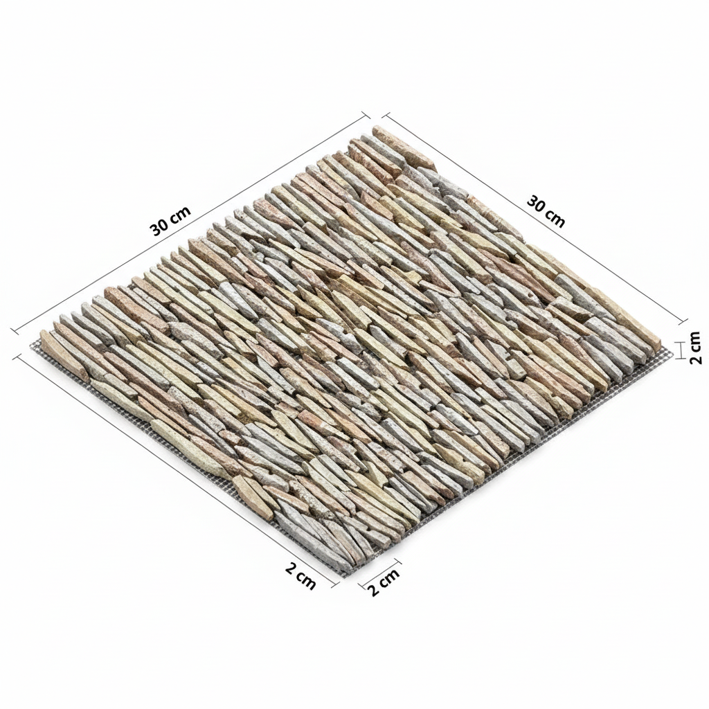 Render 3D Malla Mil Hojas Arcoíris 30x30cm