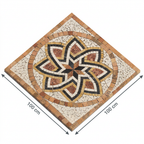 Render isométrico del tapete de mosaico con medidas de 100 cm