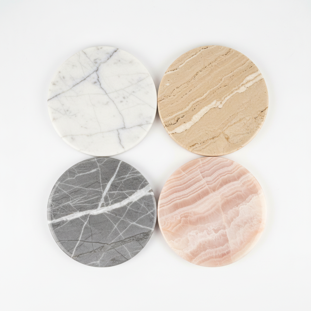 Set porta vasos mármol vista superior