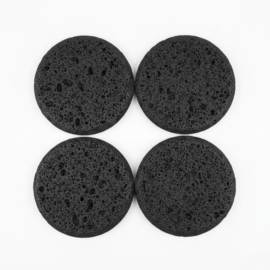 Set porta vasos negros vista superior